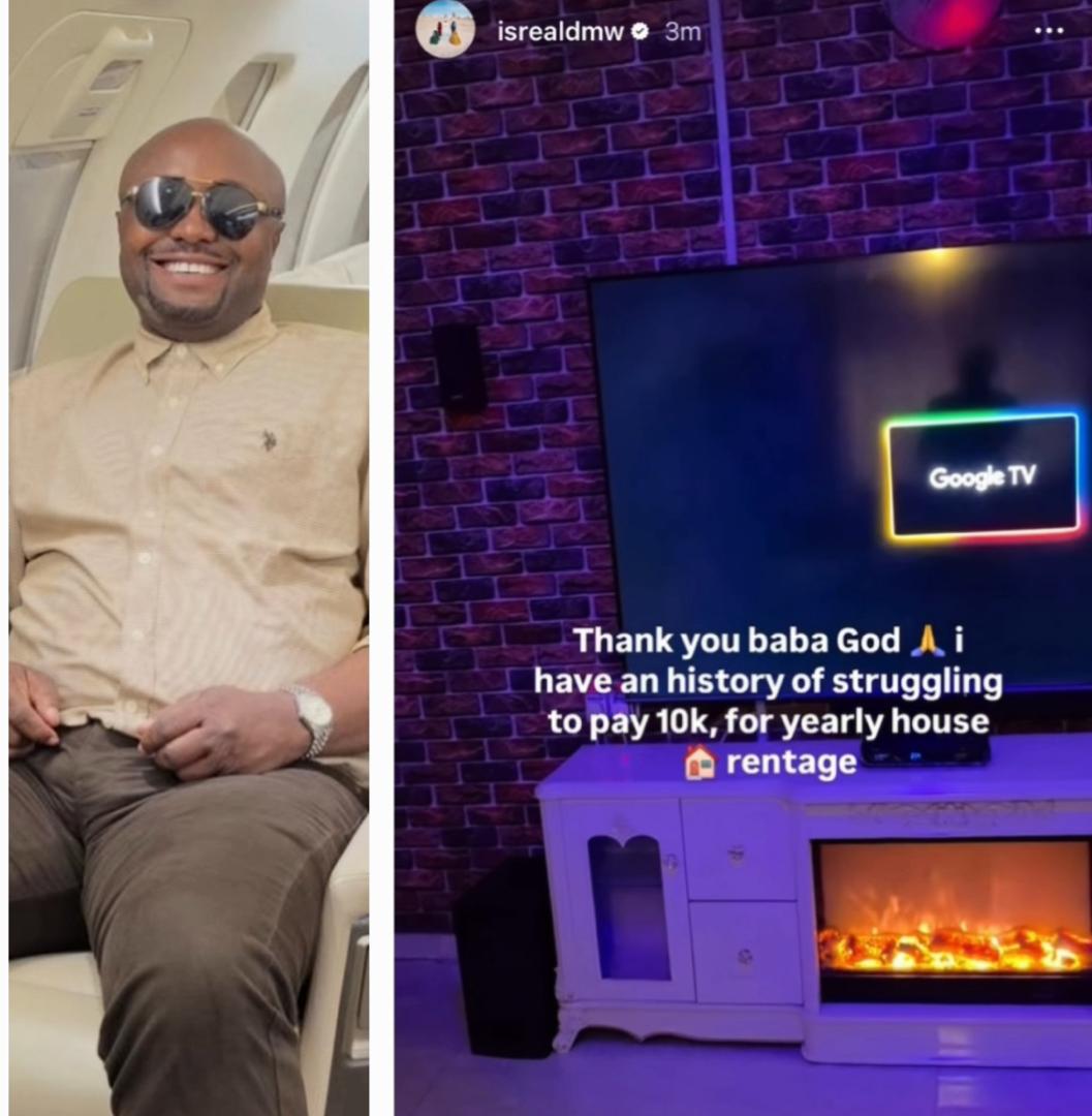 Isreal DMW shows off his well-furnished house as he reflects on a time in his life when he struggled to pay 10k rent